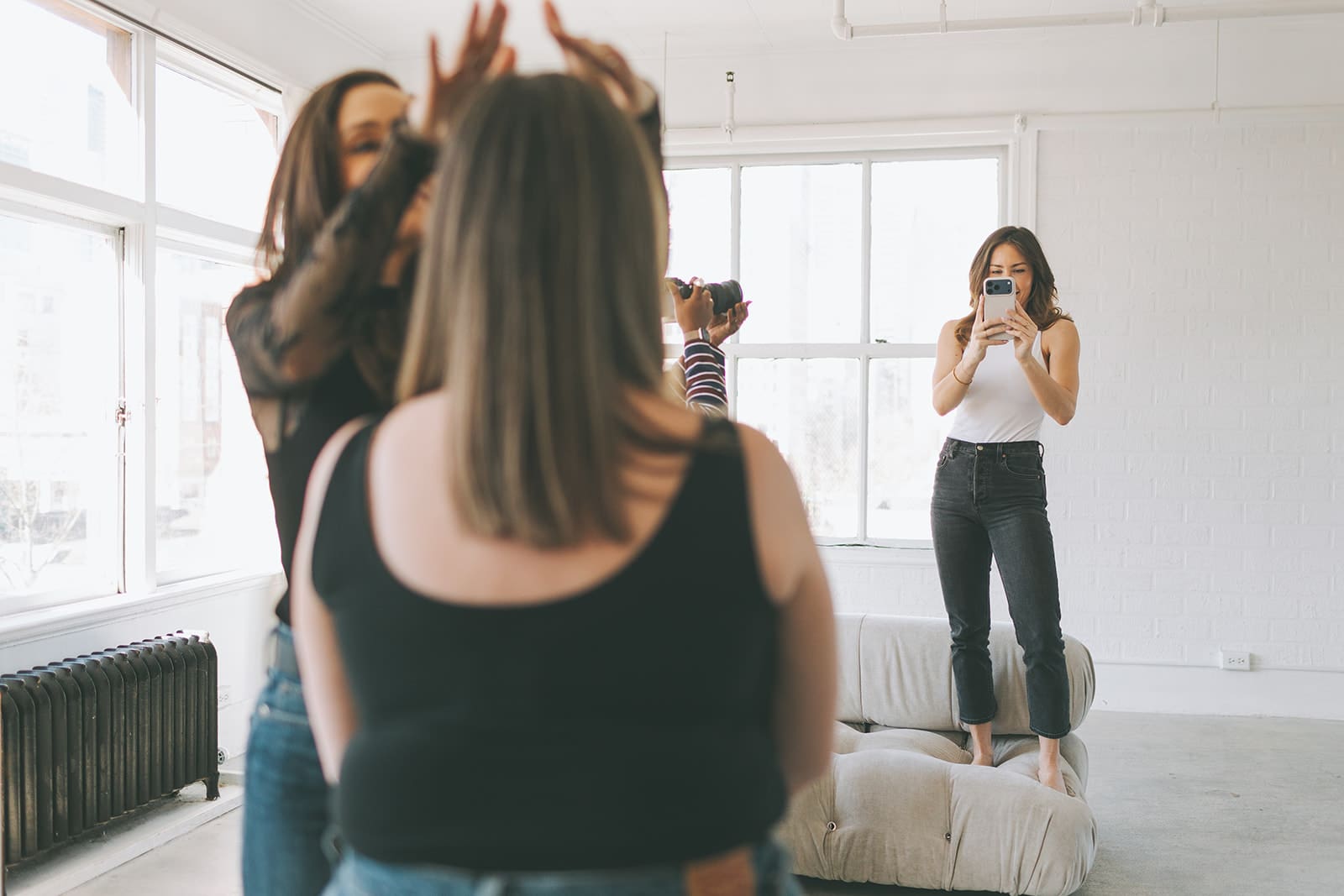 Creating a content bank for social media during a client content shoot